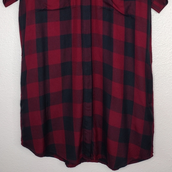 Madewell Women's Plaid Button Down Short Sleeve Shirt Dress Size XS - Picture 4 of 12